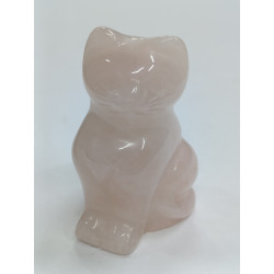 фигурка кошка розовый кварц