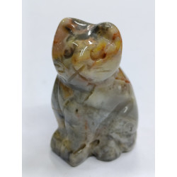 фигурка кошка серый агат