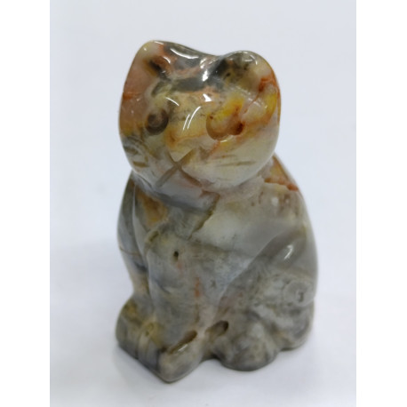 фигурка кошка серый агат